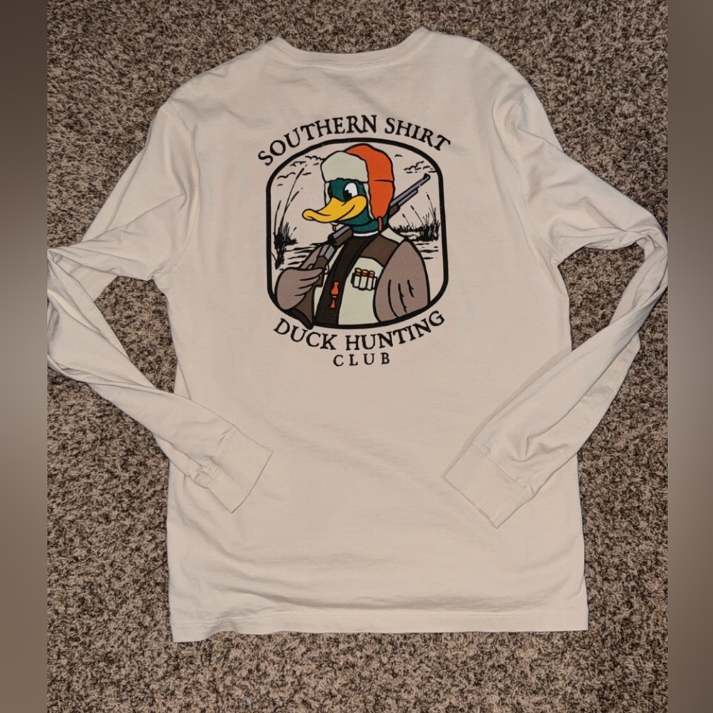 The Southern Shirt Company White Duck Hunting Long Sleeve Tee